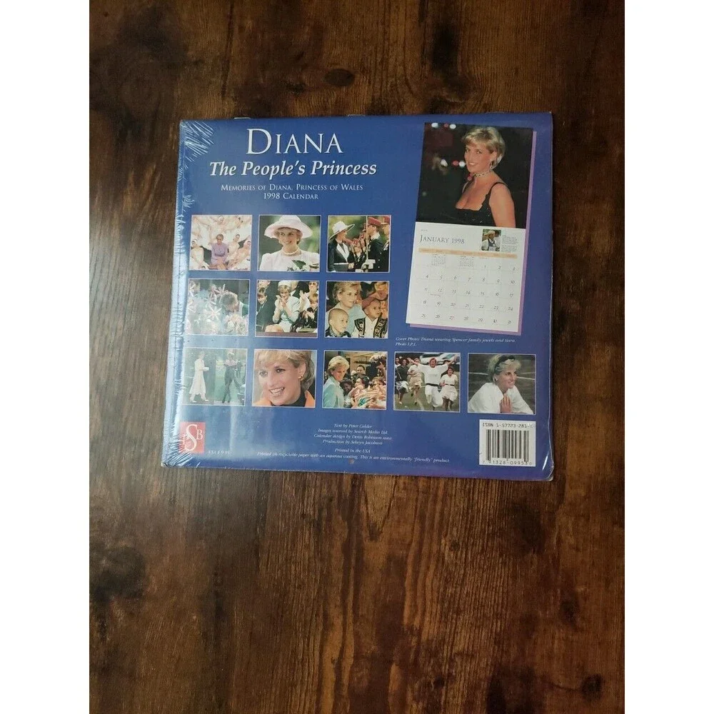 Diana The Peoples Princess 1998 Vintage Calendar NOS Sealed Princess Of Wales